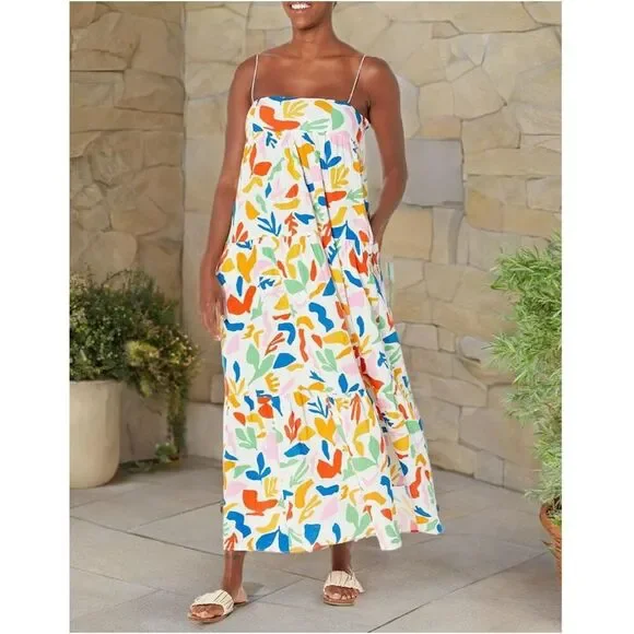 Show Me Your Mumu Long Weekend Maxi Dress Gauze Small Pattern Floral Tiered SMYM - Picture 2 of 16